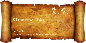 Klemencz Ida névjegykártya